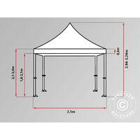 Pop up gazebo FleXtents Pop up canopy Folding tent PRO 2.5x5 m White - White