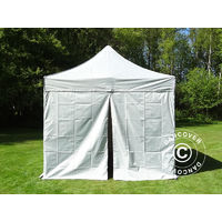 Pop up gazebo FleXtents Pop up canopy Folding tent PRO 3x3 m Silver, incl. 4 sidewalls