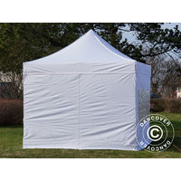 Pop up gazebo FleXtents Pop up canopy Folding tent PRO 3x3 m White, incl. 4 sidewalls - White