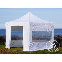 Pop up gazebo FleXtents Pop up canopy Folding tent PRO 3x3 m White, incl. 4 sidewalls - White