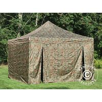 Pop up gazebo FleXtents Pop up canopy Folding tent PRO 4x4 m Camouflage/Military, incl. 4 sidewalls