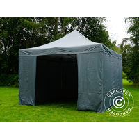 Pop up gazebo FleXtents Pop up canopy Folding tent PRO 4x4 m Grey, incl. 4 sidewalls - Grey