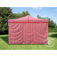Pop up gazebo FleXtents Pop up canopy Folding tent PRO 4x4 m Striped, incl. 4 sidewalls