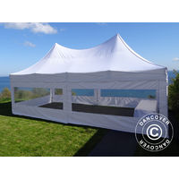 Pop up gazebo FleXtents Pop up canopy Folding tent PRO Peak Pagoda 4x8 m White, incl. 6 sidewalls - White