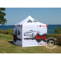 Pop up gazebo FleXtents Pop up canopy Folding tent Xtreme 50 Racing 3x3 m, Limited edition - White