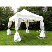 Pop up gazebo FleXtents Pop up canopy Folding tent Xtreme 50 "Wave" 3x3 m White, incl. 4 decorative curtains - White