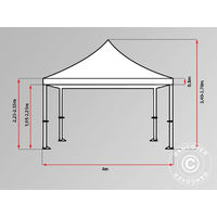 Pop up gazebo FleXtents Pop up canopy Folding tent PRO 4x4 m Black, Flame retardant