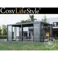 Bioclimatic pergola gazebo San Pablo Alu+ w/sliding doors, 3x5.8