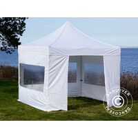 Pop up gazebo FleXtents Pop up canopy Folding tent PRO 3x3 m White, incl. 4 sidewalls