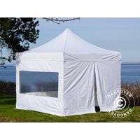 Pop up gazebo FleXtents Pop up canopy Folding tent PRO 3x3 m White, incl. 4 sidewalls