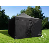 Pop up gazebo FleXtents Pop up canopy Folding tent Xtreme 60 4x4 m Black, incl. 4 sidewalls - Black