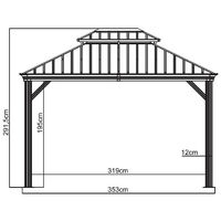 Gazebo Messina w/curtains and mosquito net, 3.63x2.98x2.92 m, 10.8 m², Anthracite - Anthracite