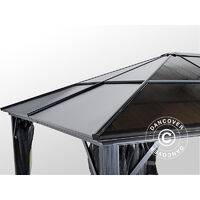 Gazebo Meridien w/curtains and mosquito net, 4.85x3.65x2.7 m, 17.7 m², Anthracite - Anthracite