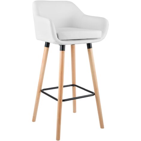 Taburete de Bar Grant Cuero Sintético Blanco