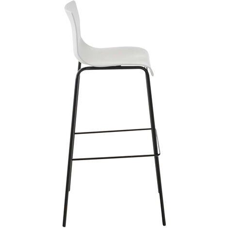 Set 2x Taburete Hover con Asiento de Plástico & Base de Metal Blanco Negro
