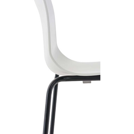 Set 2x Taburete Hover con Asiento de Plástico & Base de Metal Blanco Negro