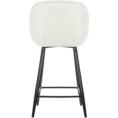 Set de 2 Taburetes de bar Gibson 76 de terciopelo Crema