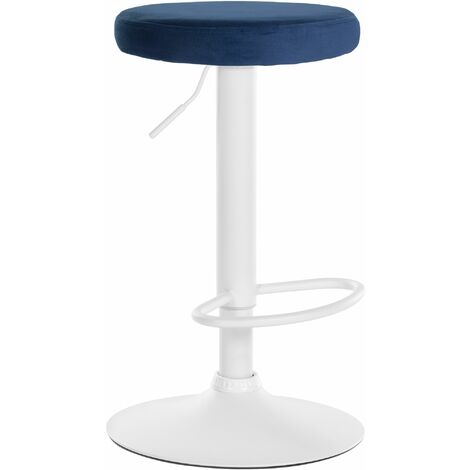 Taburete de bar Ponte tapizado en terciopelo Azul Blanco (1/5)