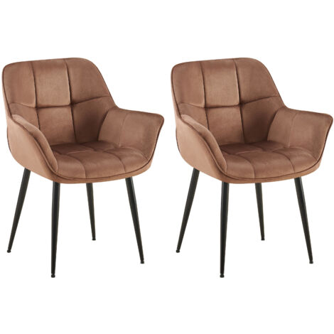 Set de 2 sillas de comedor Rosevilla en terciopelo Marrón (1/5)