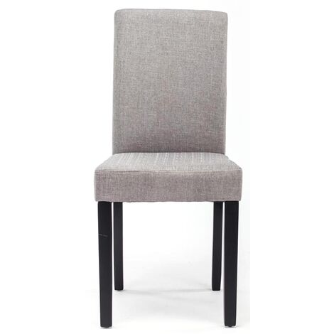 Silla de Comedor Ina en Tela Gris claro Negro