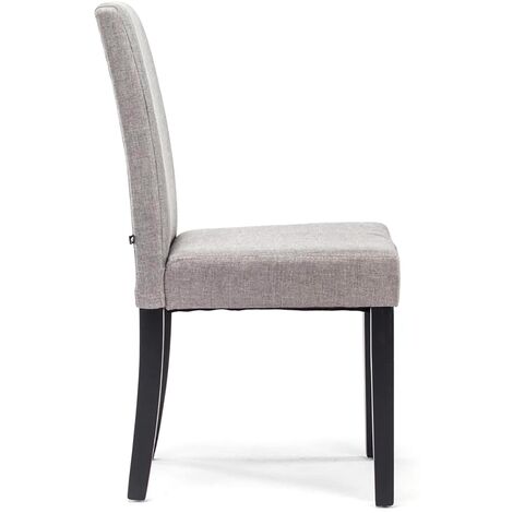 Silla de Comedor Ina en Tela Gris claro Negro