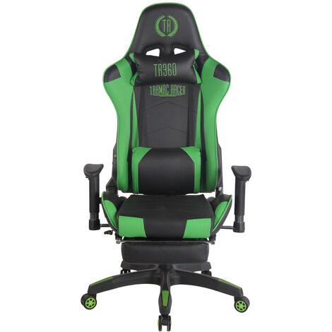 Silla Gaming Turbo Negro/verde Simil cuero