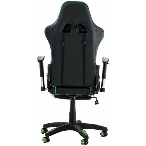 Silla Gaming Turbo Negro/verde Simil cuero