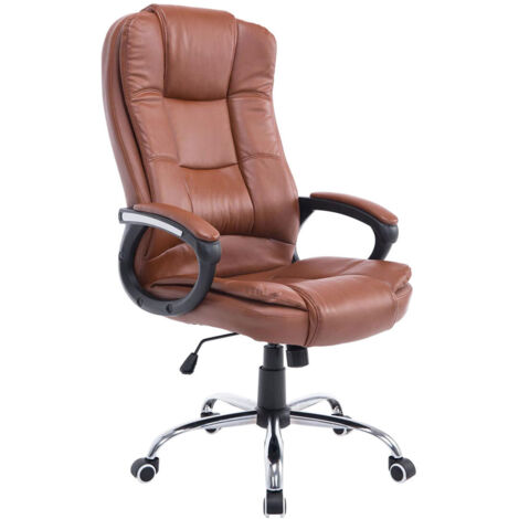 Silla de Oficina Enno en Cuero PU Marrón claro