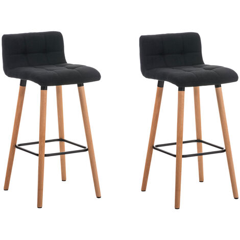 Set 2 Taburetes Lincoln en Tela Natural Negro (1/5)