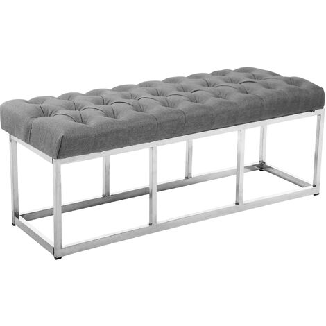Taburete Pie de Cama Amun en Tela Gris 120 cm (1/4)
