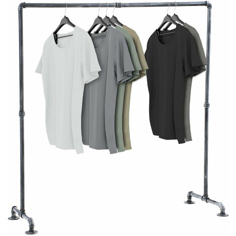 Perchero Jersey Estilo Industrial Plateado 150 cm