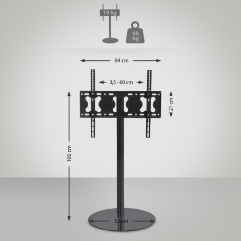 Soporte De Pie Para TV De Plasma De 32 - 65" Redonda Negro mate