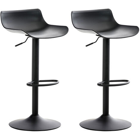Lote de 2 taburetes de bar Aveiro Negro (1/9)