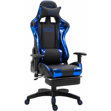Silla Gaming Turbo Negro/azul Simil cuero (metálico)