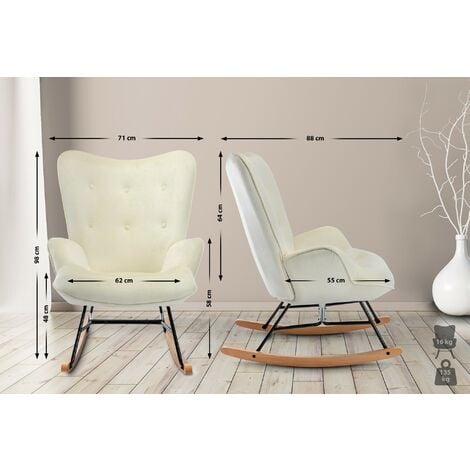 Silla Mecedora Sanka Tapizada En Tela ~ Sillón Relax De Salón Carga Máx.  136 kg