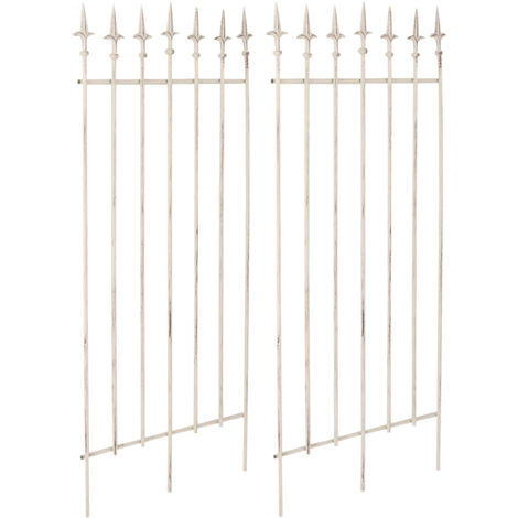 Set de 2 rejas para jardín Elisa Crema antiguo
