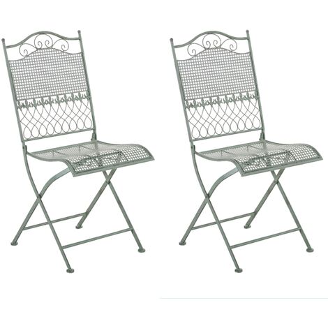 Pack de 2 sillas de terraza Kiran plegables Verde antiguo (1/5)