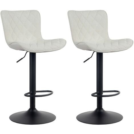 Set de 2 Taburetes de bar Emma Crema Tela