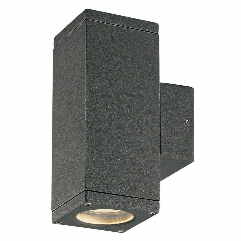 Aplique Cub Updown 2 gu10 dopo 555dg21x1a04 antracita lighting de pared 2xgu10 exterior ip54. ideal porches terrazas