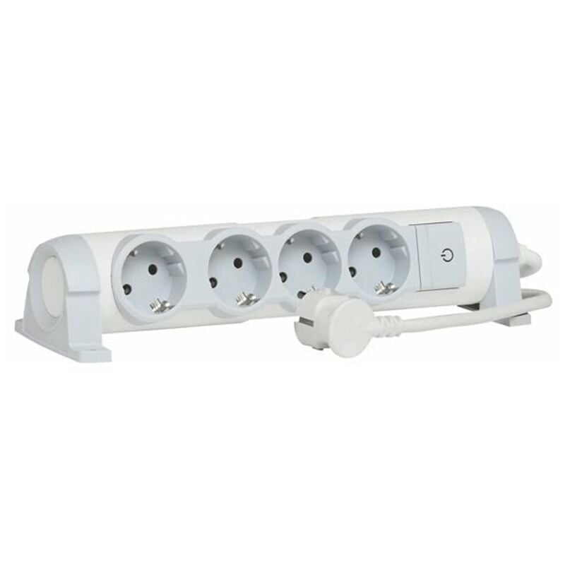 C2g 80825 Blanco legrand 694627 bases múltiples confort regleta 4 enchufes interruptor cable de 3 mts multiple 2p+tt 16a