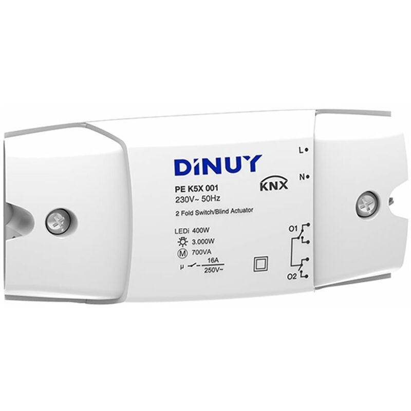 Actuador de conmutacion/persianas KNX-RF 2 canales DINUY PE K5X 001