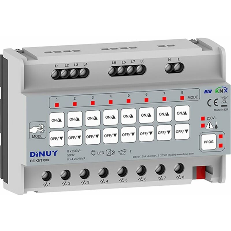 Actuador de regulacion RLC+LED 8 canales DINUY RE KNT 008