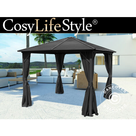 Coverify Pavillon Moskitonetz - Seitenwand Für 3x3m Pavillon Schwarz