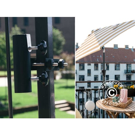 Sonnenschirmhalterung vertikal für Balkon Grid, Schwarz