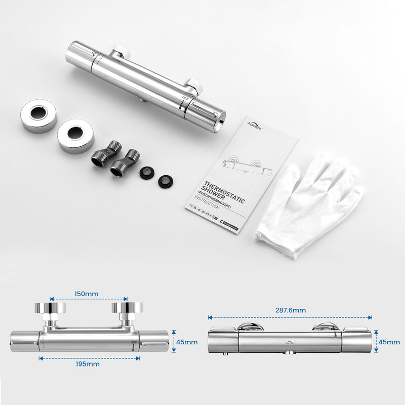 Miscelatore Termostatico Per Vasca E Doccia - Cromato, Antiscottatura, Con Barra Deviatore In Ottone - Foto 2