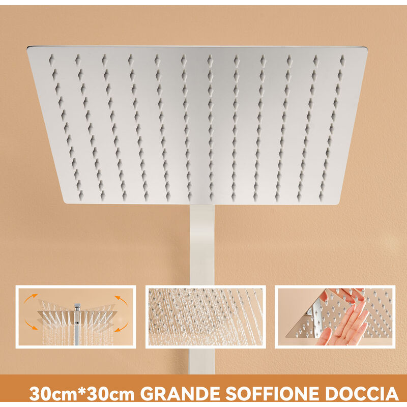 Miscelatore per Vasca da Bagno Rubinetto per Doccia in Cromato Attacco 1/2 da Parete Lonheo 