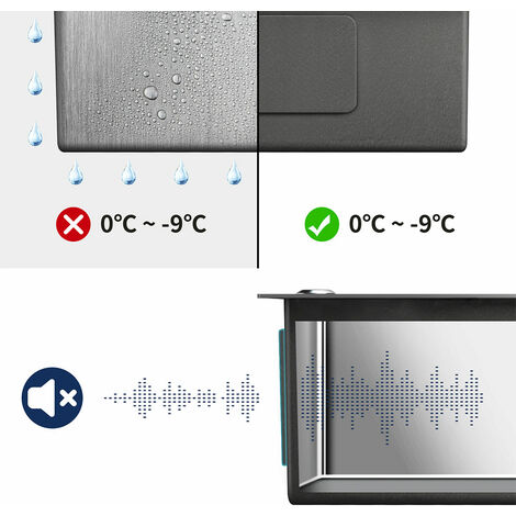 68 x 45 cm Lavello Incasso 1 vasche Acciaio Inox Lavello da Cucina Lavandino Cucina con dispenser per sapone, Cestello regolabile, Troppopieno e Sifone