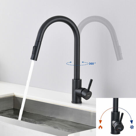 Rubinetto Cucina con Doccetta Estraibile, Lonheo Rubinetto Lavello Cucina  Girevole a 360° Miscelatore Monocomando con aeratore staccabile,  Installazione Facile