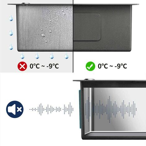 Lavello da Cucina in Acciaio Inox, 50x43cm Lavandino Cucina con 300ml  dispenser di sapone e Sifone, Lavello quadrato da Appoggio, Incassoda o  Filotop