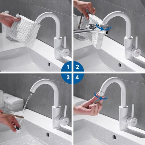 Auralum Rubinetto Lavabo Girevole A Miscelatore Monocomando Per Bagno Con Aeratore